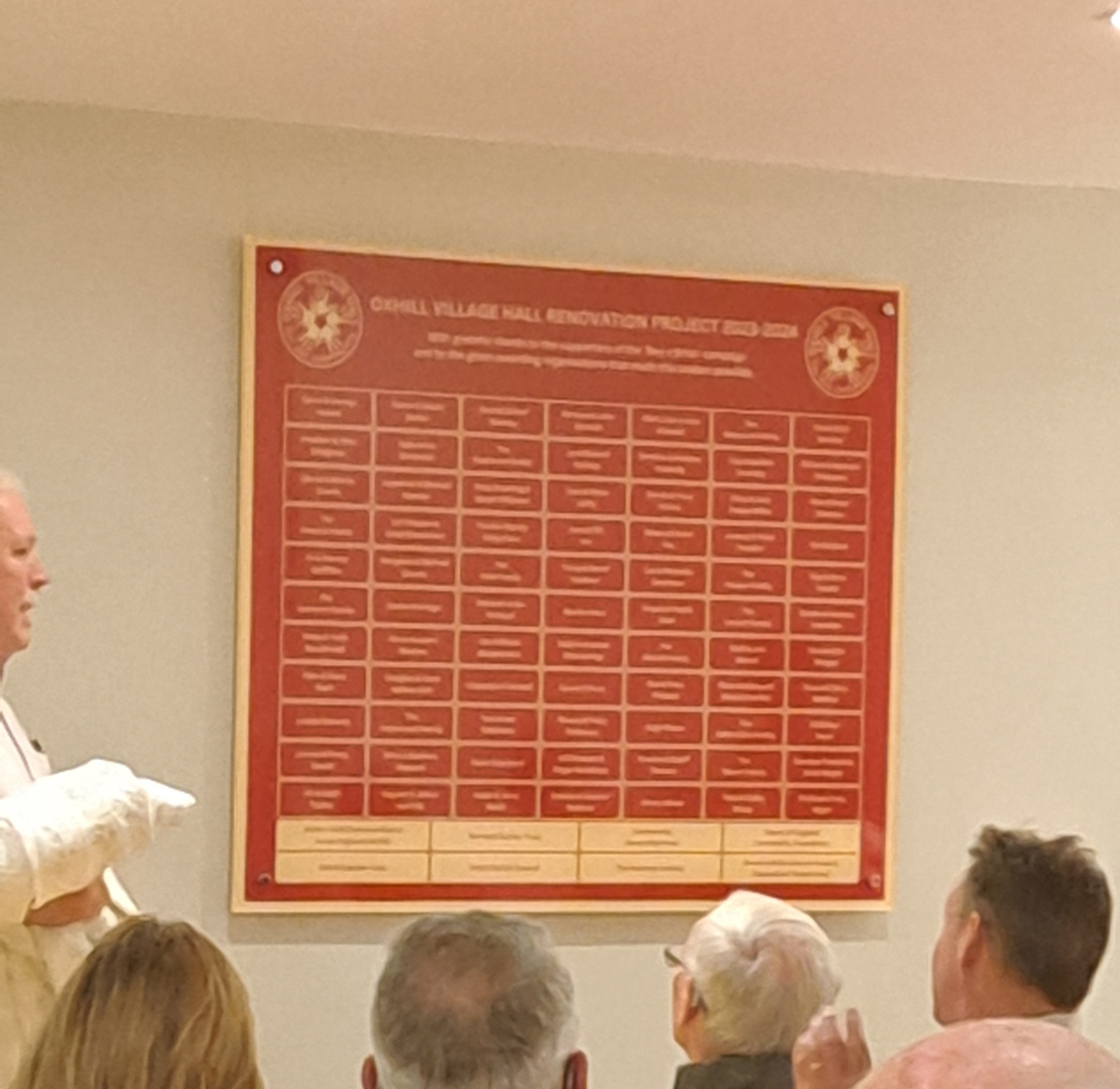 Our Chair, Derek Harbour, unveiling the new plaque commemorating donors to the renovation fund